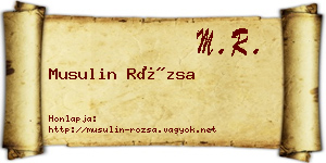 Musulin Rózsa névjegykártya