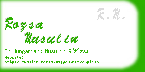 rozsa musulin business card